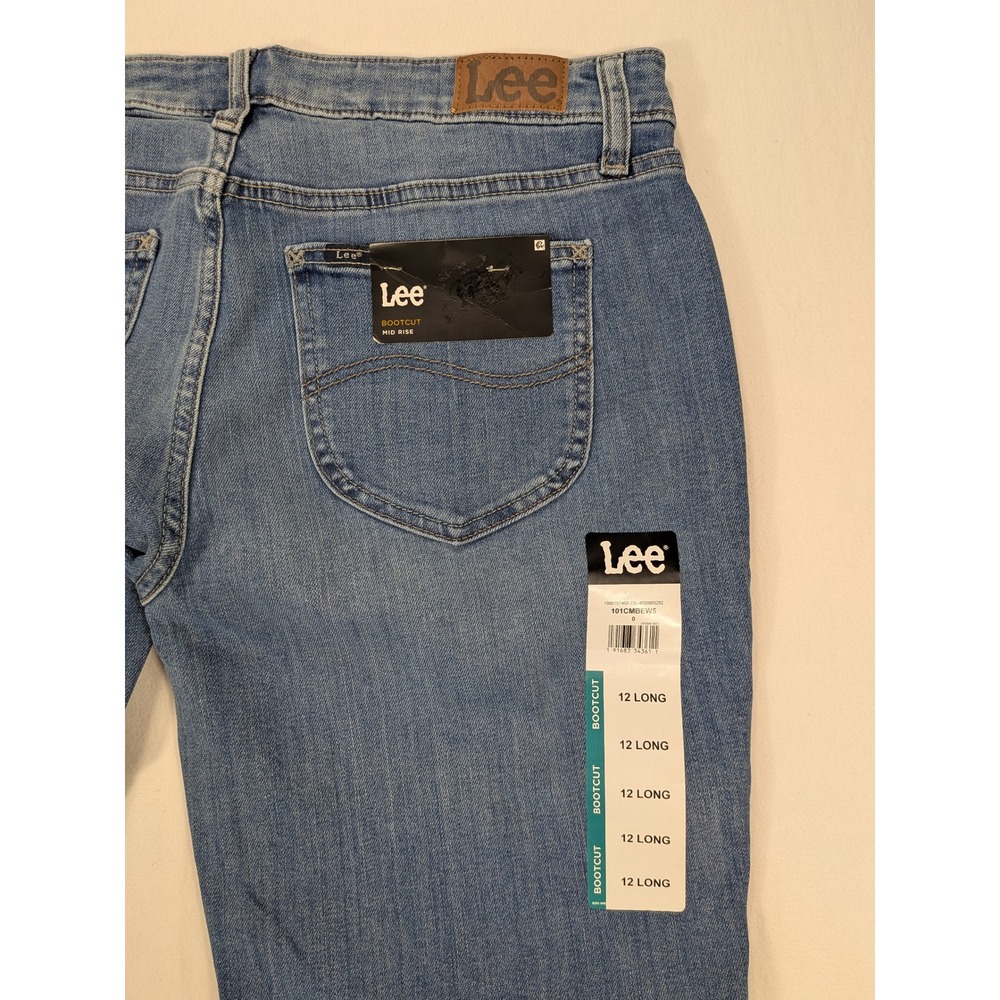 NWT Lee Jeans Womens Med Wash 12 Long Bootcut Mid Rise Stretch Classic Y2k Flare - Picture 5 of 9